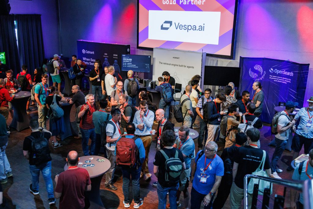 A view of the crowded partner area